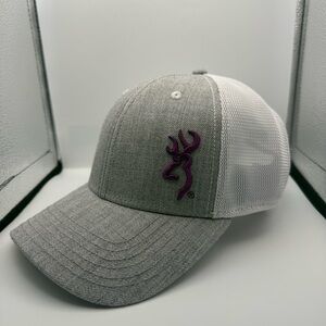 Browning Nadia Baseball Cap Gray/White Hook & Loop Closure